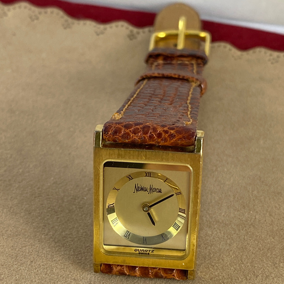 Neiman Marcus Gold Plated Roman Numerals Watch - Picture 2 of 7